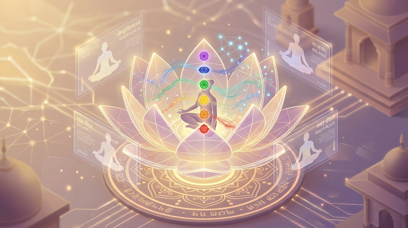 Design AI-Powered 3D Meditation Pages for Indian Wellness Apps